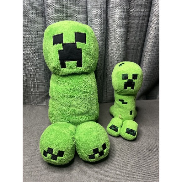 Minecraft Creeper Plush Green Mojang 2013 Embroidered Stuffed Toy Lot Big Small - Picture 1 of 8